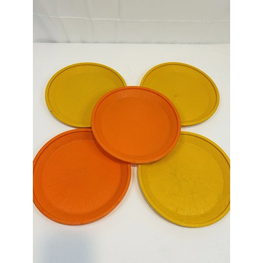 Plastic Picnic Paper Plate Holders Harvest Colors Gold Orange